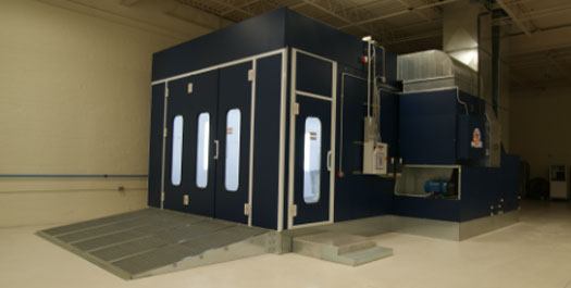 Blue Accudraft paint booth installation